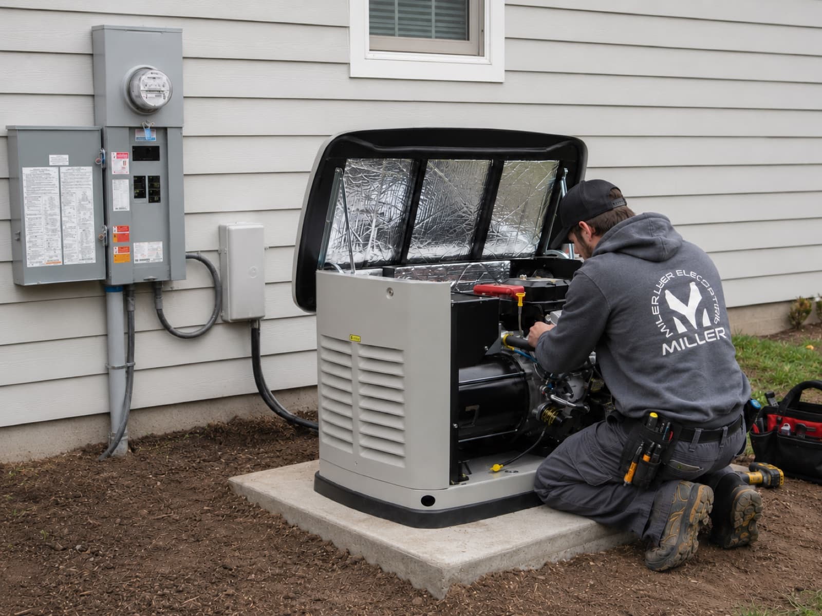 Generac standby generator installation by Miller Electrical